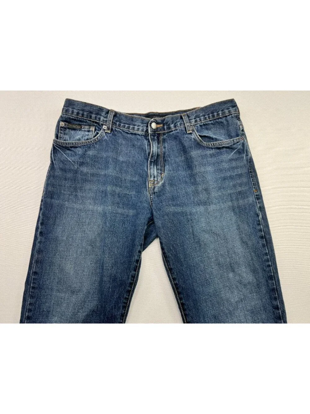 Calvin Klein Men's Bootcut Denim Jeans Stretch Size 38 Blue Dark Wash Pockets